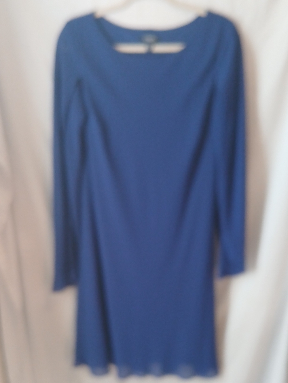 Chaps Blue Long Sleeve Shift Dress
